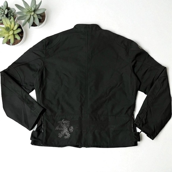 Tommy Hilfiger Red Label Denim Motorcycle Jacket Black Mens Large - Picture 2 of 6